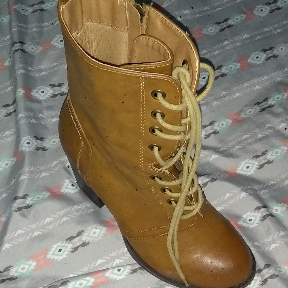 lace up boot. heel boots. super cute boots. Rue 21